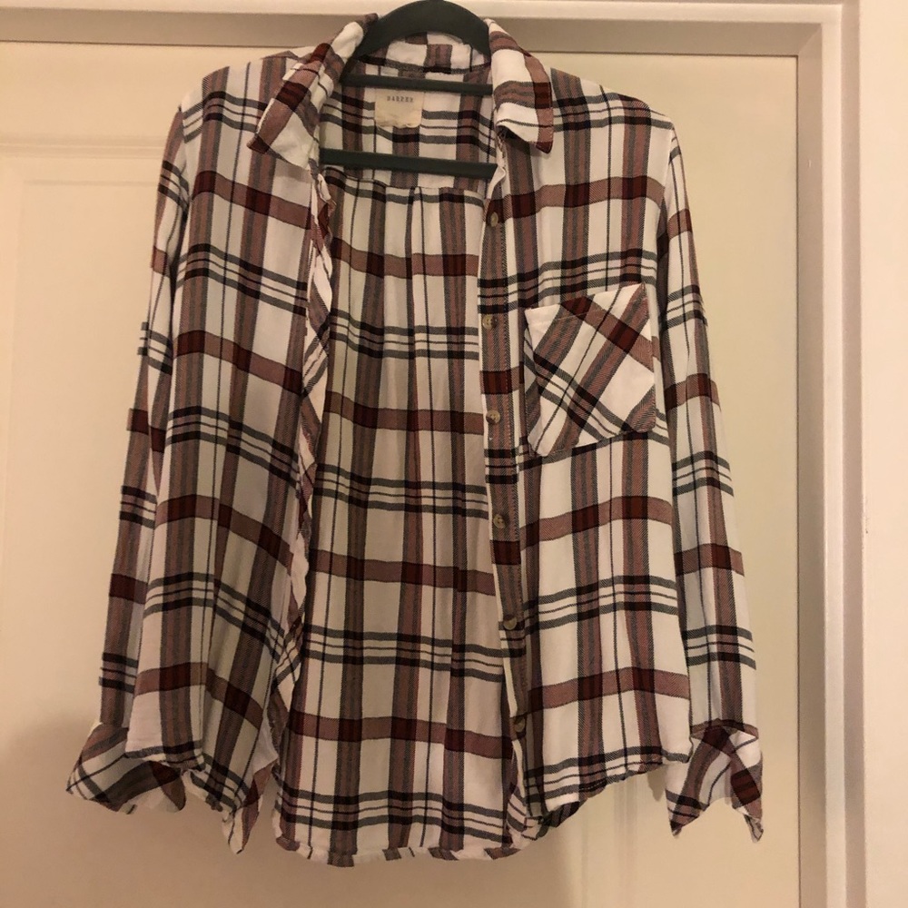 Button down plaid shirt